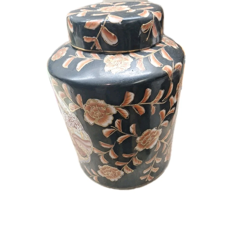 Vintage Handpainted Oriental Ginger Jar Ceramic  - Image 4 of 4