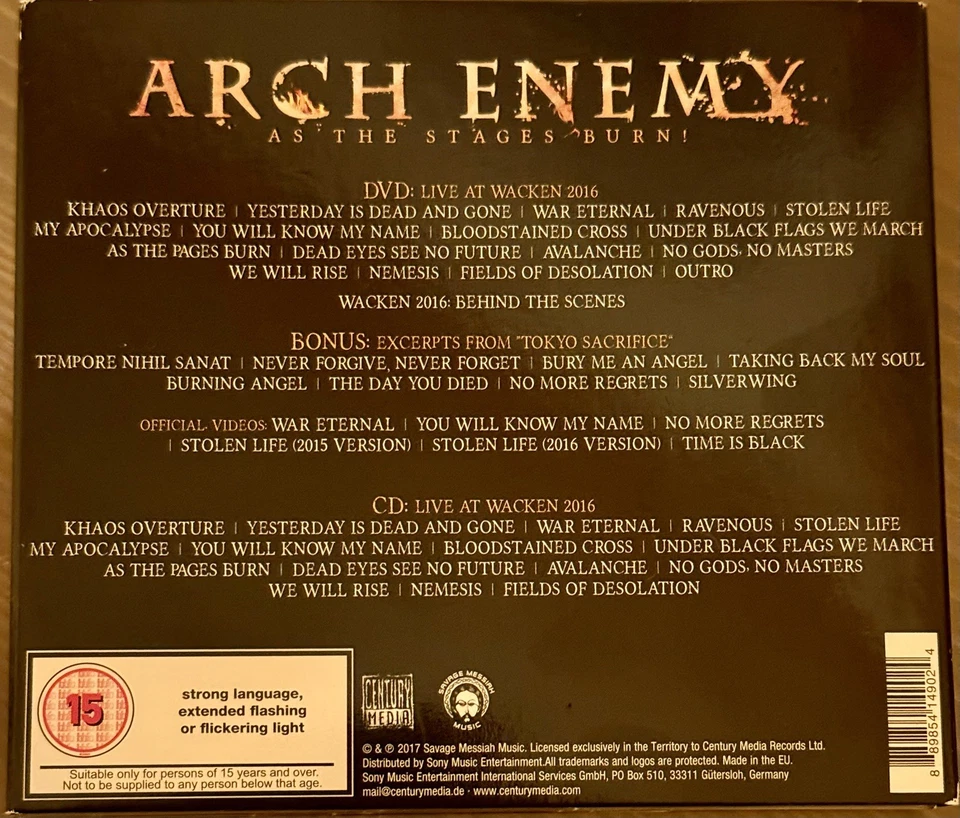Arch Enemy “As The Stages Burn!” DVD/CD • TOP • At The Gates Kataklysm In Flames - Bild 4 von 4