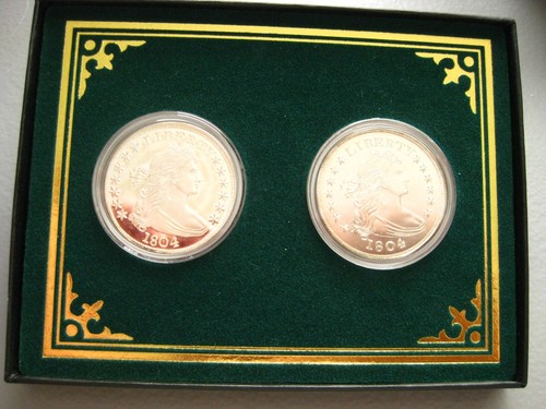 1804 SILVER DOLLARS PROOF UNCIRCULATED GALLERY MINT BOOK 2 COINS LIBERTY EAGLE