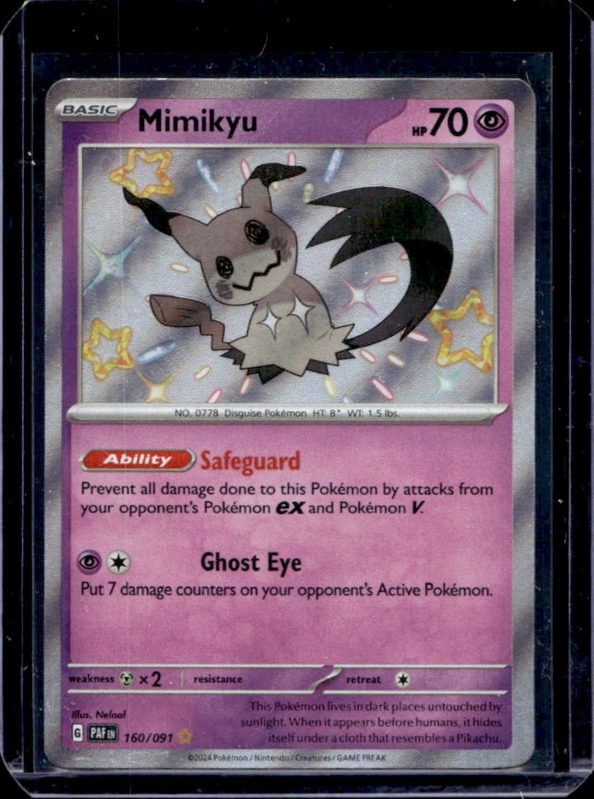 2024 Pokemon Paldean Fates Mimikyu #160/091