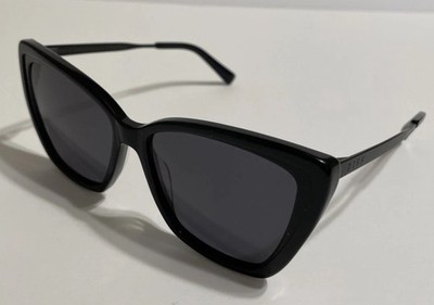 DIFF BECKY II Cat Eye Black Oversized Designer Sunglasses