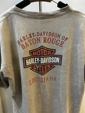 Vtg Harley Davidson Shirt Men XL Tan Baton Rouge Louisiana Made In USA