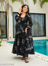 Designer Indian Pakistani Kurta Pant Dupatta Set Bollywood Style Women Kurti