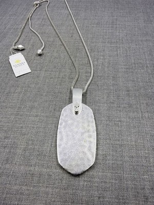 Kendra Scott Inez Hammered Disc Pendant Adjustable Slide Clasp Necklace