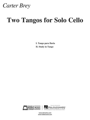 Two Tangos for Solo Cello | Carter Brey | E.B. Marks | Buch | 2013