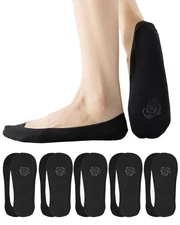 XTBPQMX No Show Non Slip Footies Socks Womens (10 Pairs) Nylon Ultra Low Cut ...