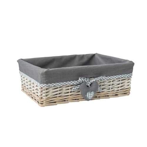 Woodluv Grey Wicker Rectangular Storage Gift Hamper  Assorted sizes 