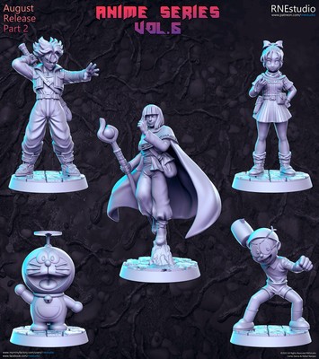 Anime Series Vol 6 Full Set Tabletop RPG Miniature 3D Printed Resin Unpainted V2