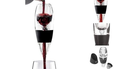 Red Wine Aerator Includes Base Enhanced Flavors with Smoother Finish, Black