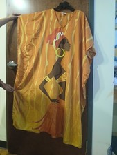 GYPSIE BLU orange African woman print boho kaftan