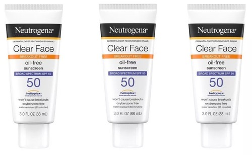 Neutrogena Clear Face Sunscreen Lotion SPF50 3oz (3 Pack) - Picture 1 of 4