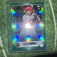 2022 Topps Chrome Rookie Auto Green Refractor #RA-TF TJ Friedl 43/99. Cincinnati
