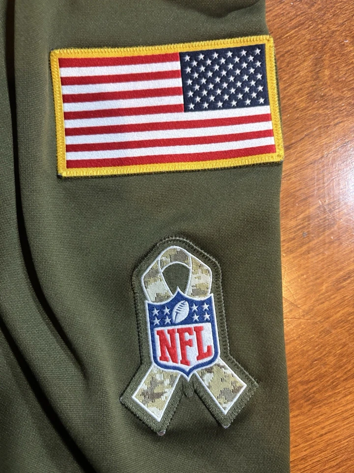 Moletom com capuz Nike Philadelphia Eagles Salute to Service pequeno NFL On Field Olive - Imagem 4 de 4