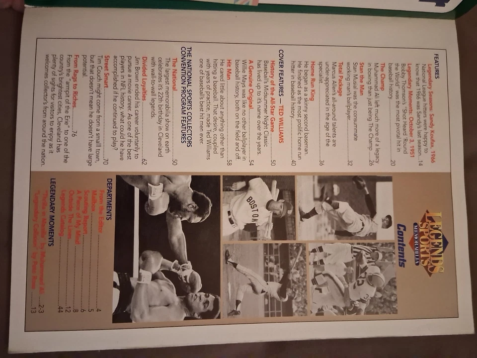 Memorabilia deportiva Ted Williams Legends #118 revista 60 aniversario RARA Foto 4 de 4