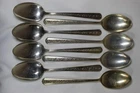 Towle Rambler Rose Sterling Silver 6 Inch Teaspoons Lot of 8