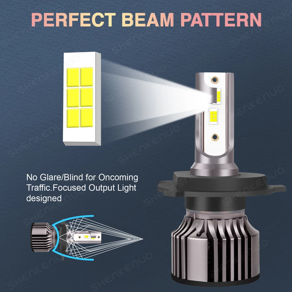 Par de bombillas LED para Hino 145 165 185 258 268 338 H4 9003 Foto 2 de 4