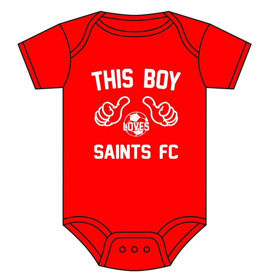 SAINTS FC BABY GROW VEST THIS BOY LOVES SOUTHAMPTON FOOTBALL CLUB 0-18 M NEW