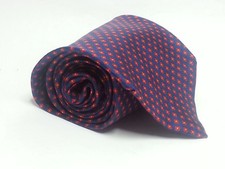 GANT Men Dress Silk Tie Blue Red 3.75" wide 59" long Hand Made in USA