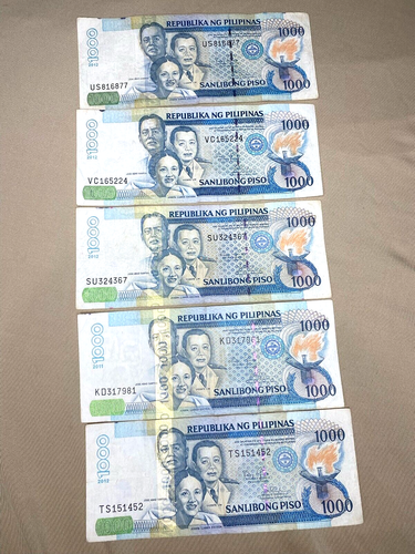 Lot of 5 1000 Pesos Notes (New Design/BSP Series ) -lot#5 - Picture 4 of 4