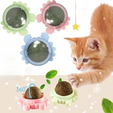 3Pcs Natural Catnip Kitten Mint Balls Safe Healthy Teeth Cleaning Dental Cat Toy