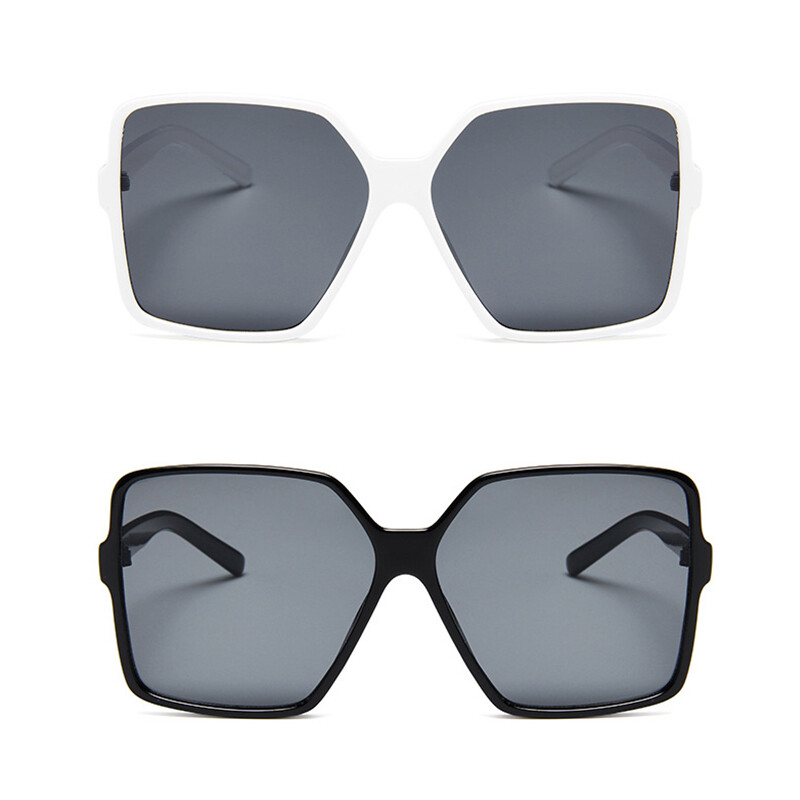 Oversized Square Flat Top Sunglasses Large Black Square  display picture 2