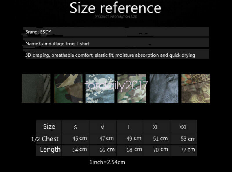 ESDY Men's Frog Short-sleeve Camouflage Outdoor Cotton Outing Quick Dry T-shirt image 5