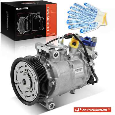 AC A/C Compressor with 6-Groovre for Audi A4 A5 Cabriolet A6 Allroad A6 Q7 Q8