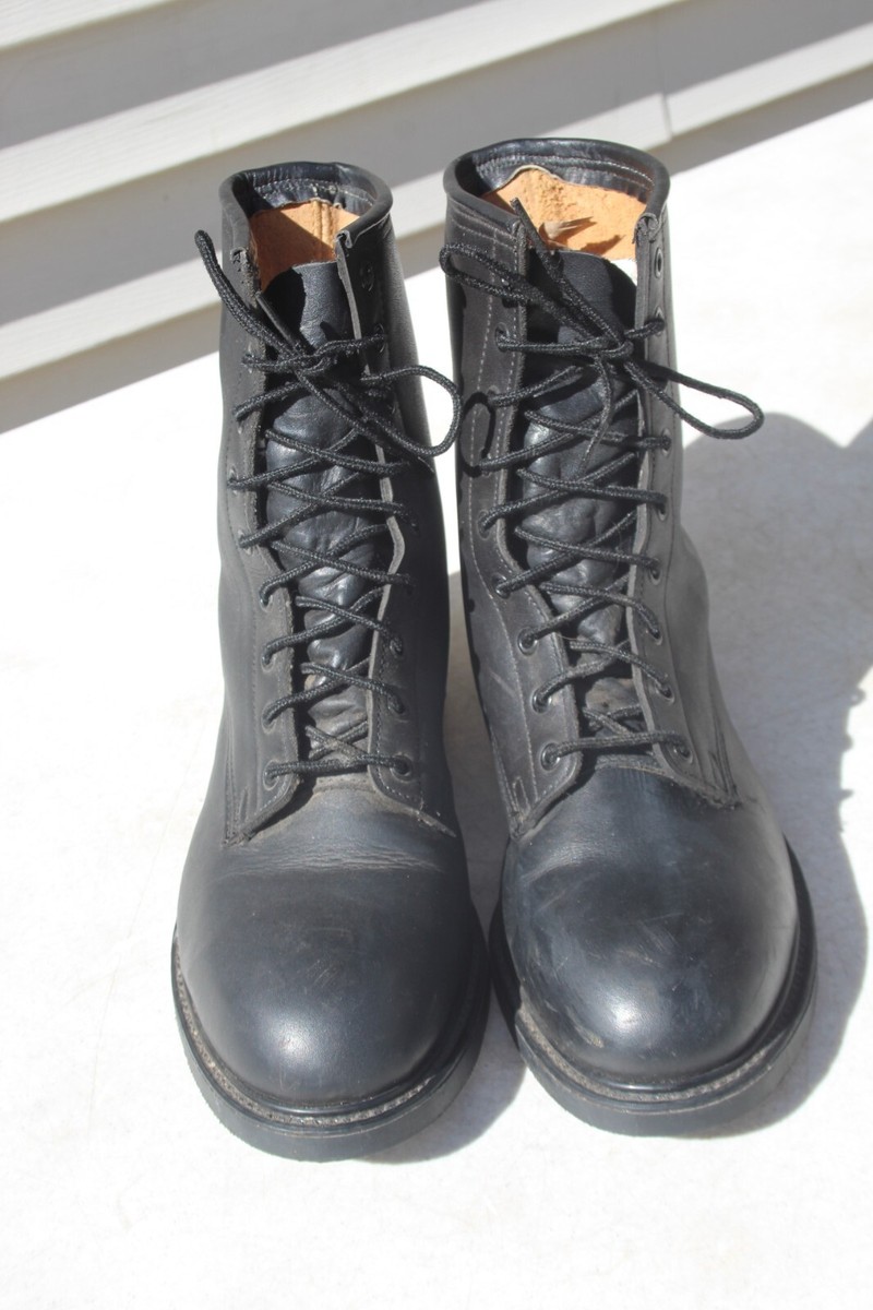 VINTAGE 1980s COVE BLACK LEATHER MILITARY MOTRCYCLE STEEL TOE WORK BOOTS Size 8 VTG 1986 COVE BLACK LEATHER MILITARY MOTRCYCLE STEEL TOE  main image 4