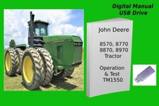 John Deere 8570 8770 8870 8970 Tractor Operation Tests Technical Manual See Desc