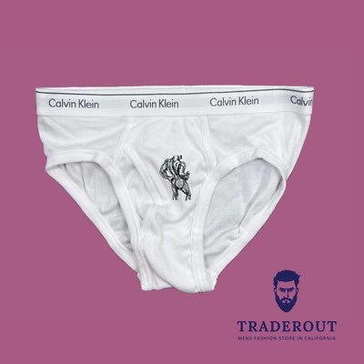 H.E.Arts Male BODY Art custom print Mens white cotton classic brief underwear
