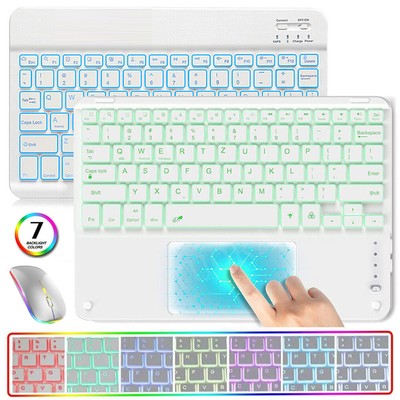 Bluetooth Touchpad QWERTZ Tastatur Maus für iPad 5/6/7/8/9/10th Air 3 4 5 Pro 11