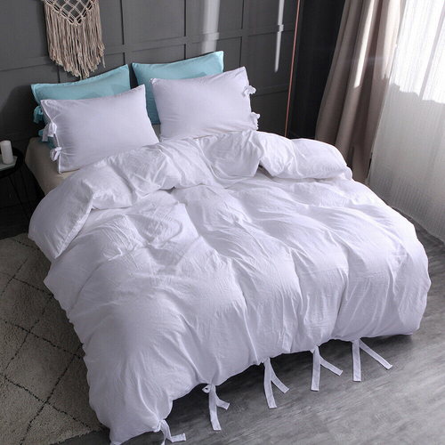 3 Piece Duvet Cover Set Microfiber Pleat Marble Soft Quilt Cover For Comforter - Picture 23 of 82