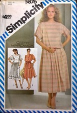SALE! UNCUT Womens Dress Pattern5876Simplicity Vntg'80sCollectible SIZE 10 Instr