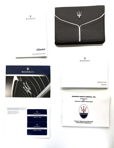 2019 Maserati Ghibli Owners Manual w/Case OEM Brown Leather