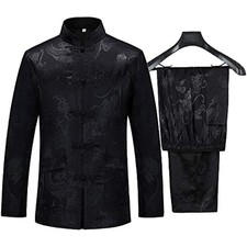 A Set Tang Suit Men Hanfu Chinese Traditional Clothes Kung Fu Shirt Uniform
