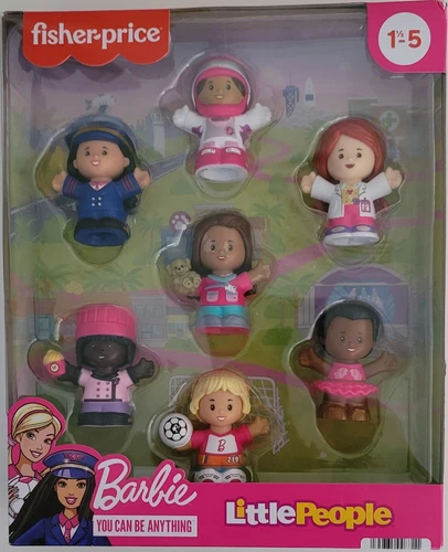 FISHER-PRICE BARBIE YOU CAN BE ANYTHING LITTLE PEOPLE 7 Figures Pack