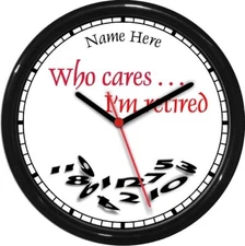 Personalized Who Cares I'm Retired Wall Clock Beach Coastal Tropical Gift 0724