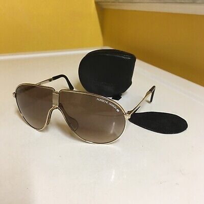 Porsche Design Vintage Folding Sunglasses 5622 In A Polished Gold Frame Sweet Ebay