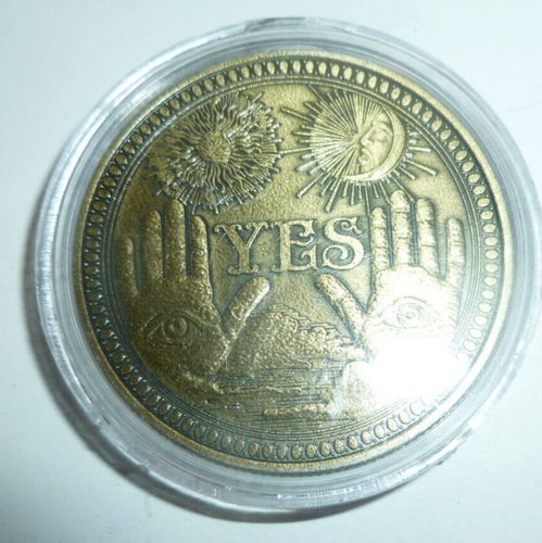VEOIRXU 2 stuks ja nee munt, ja nee uitdaging munt, Yes No Metal Decision Coin, Challenge Coins, beslissingsmunt YES-NO munt voor bordspellen, verzamelaars, cadeau-ideeën