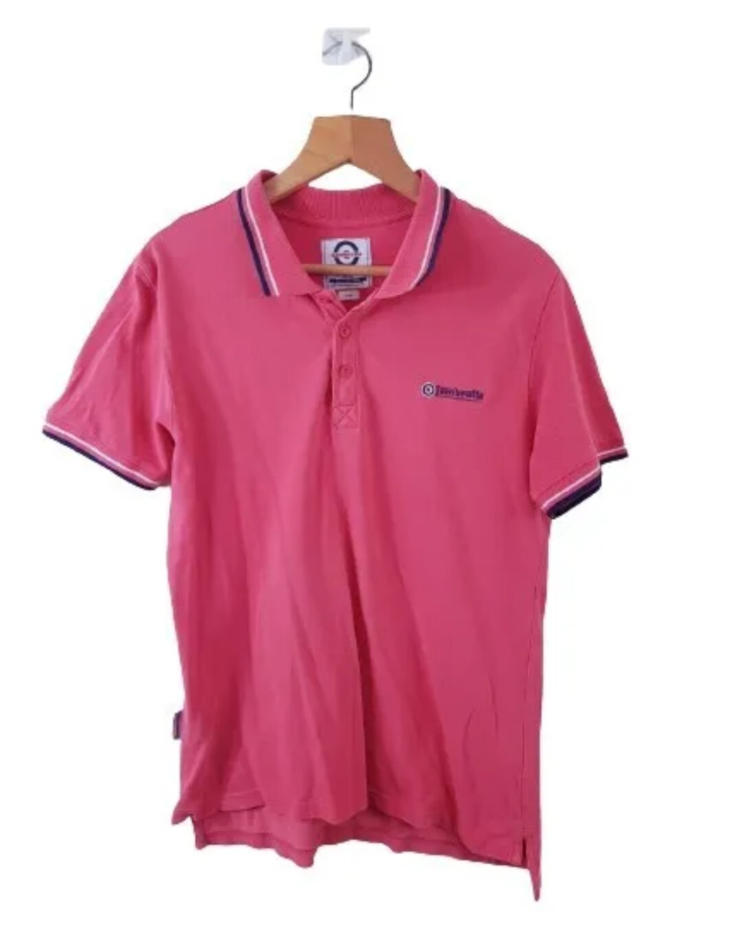 Original Mens Lambretta Red L Large Casual Twin-Tipped Mod Ska Polo Shirt