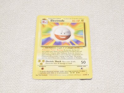 1995 electrode pokemon card · Base Set First Edition #21(Shadowless) Lightning Ability Buzzap At any time during your turn (before your attack) Dark Electrode – Team Rocket