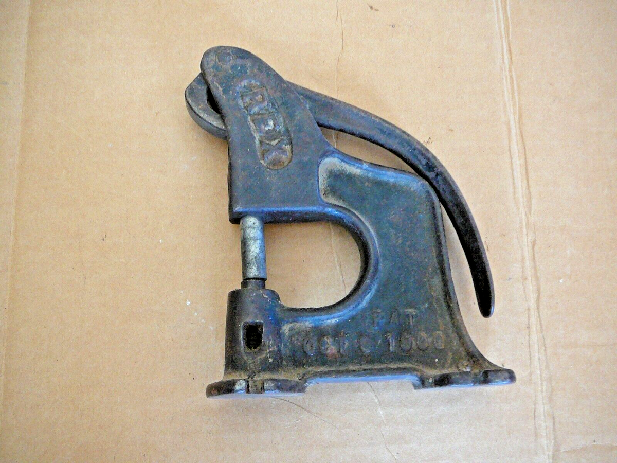 USA Antique Cast Iron 鋳物Hand Rivetヴィンテージ Antique Cast Iron REX #27 Hand Rivet Riveter Press Punch