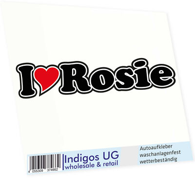 Autoaufkleber - Aufkleber - Sticker Auto mit Herz - 15 cm I LOVE Rosie