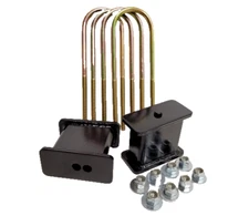 4" Fab Steel Lowering Blocks Drop Kit & Rear Axle U Bolts Fits Chevy S10 Sonoma