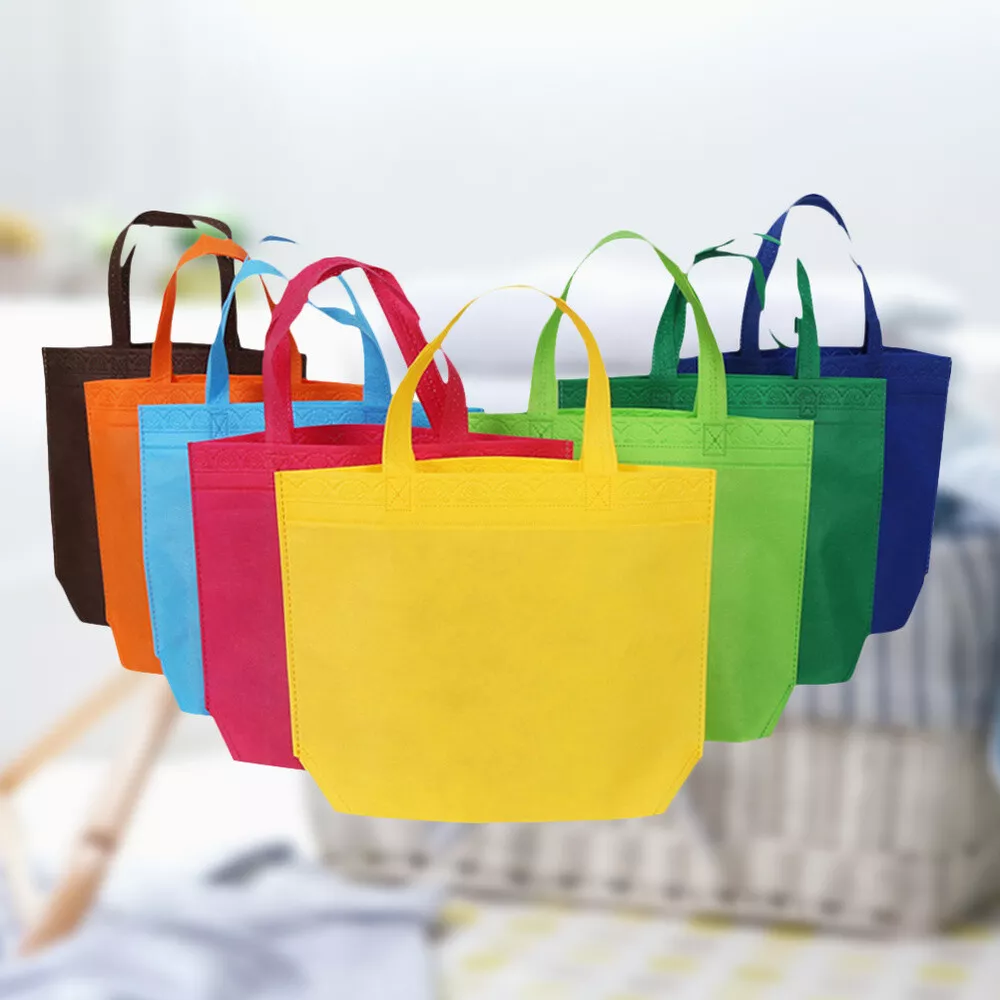 12X Non woven Bags Reusable Shopping Grocery Tote Bags Party Favors Gift Bags