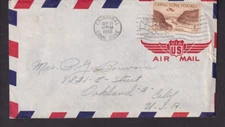1960 cover ship SS Willamette Victory Cristobal Canal Zone short route slogan ca