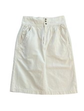 Vintage Esprit 80's Women  s Pleated High Waist Midi Pencil Skirt White Size 5/6