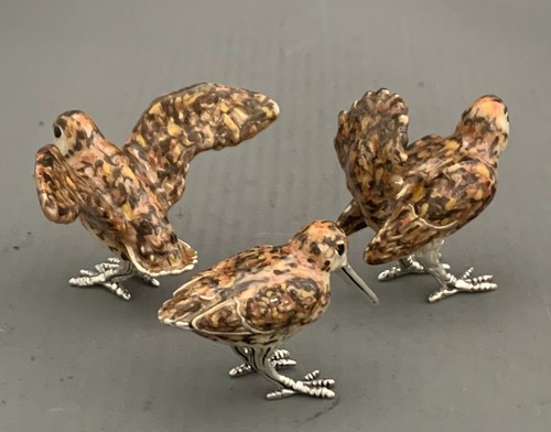 SATURNO Silver and Enamel Woodcock/Snipe- Fully Hallmarked Sterling Silver - Picture 3 of 5