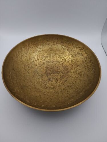 Antique Engraved Brass Bowl From India