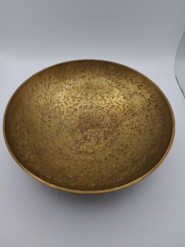 Antique Engraved Brass Bowl From India - Picture 1 of 9